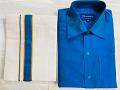 Men Dhoti Shirt, Silk Shirt 38" & Cotton Dhoti Unstitched 62" X 38"